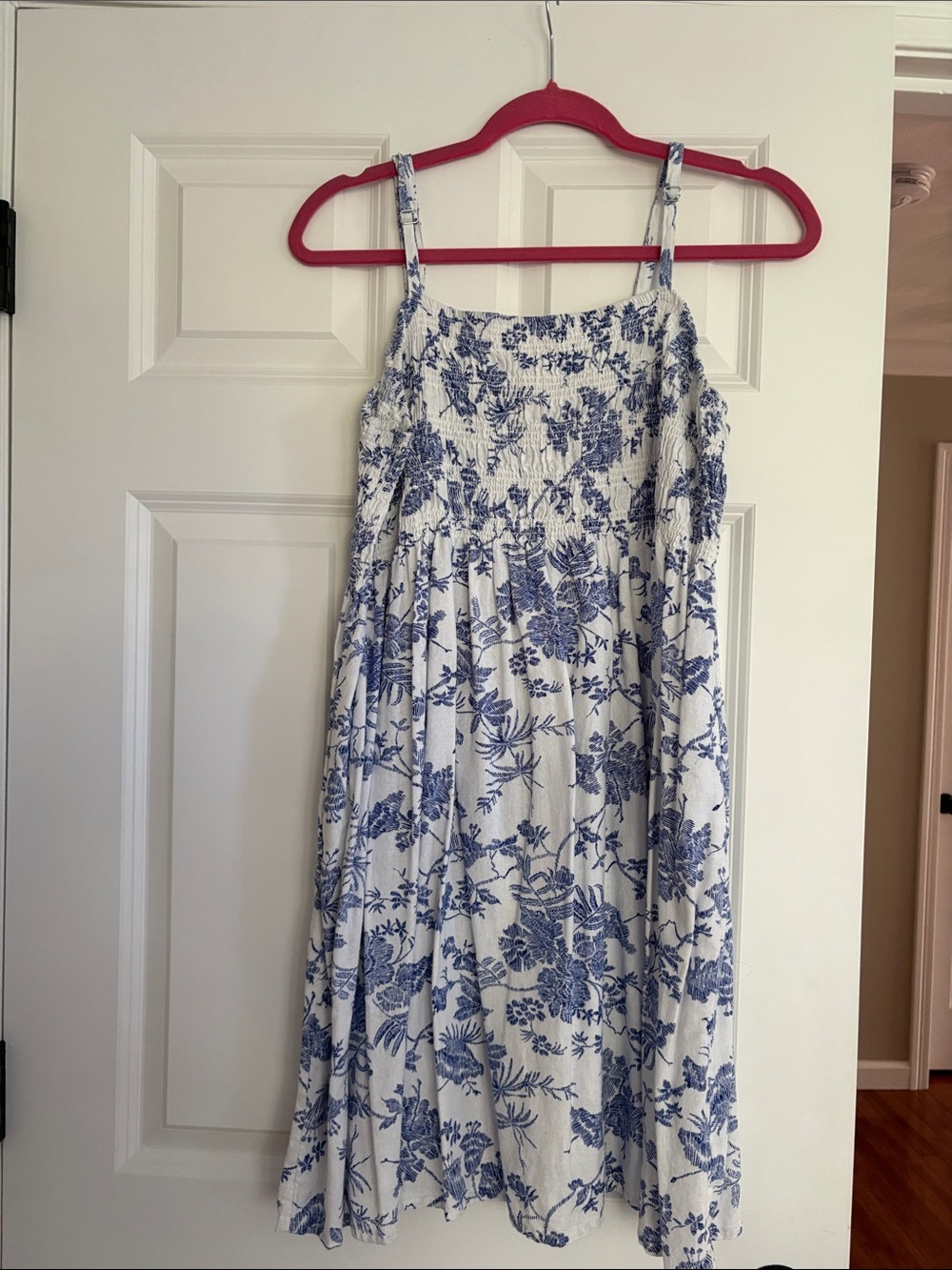 Blue Floral Smocked Sundress